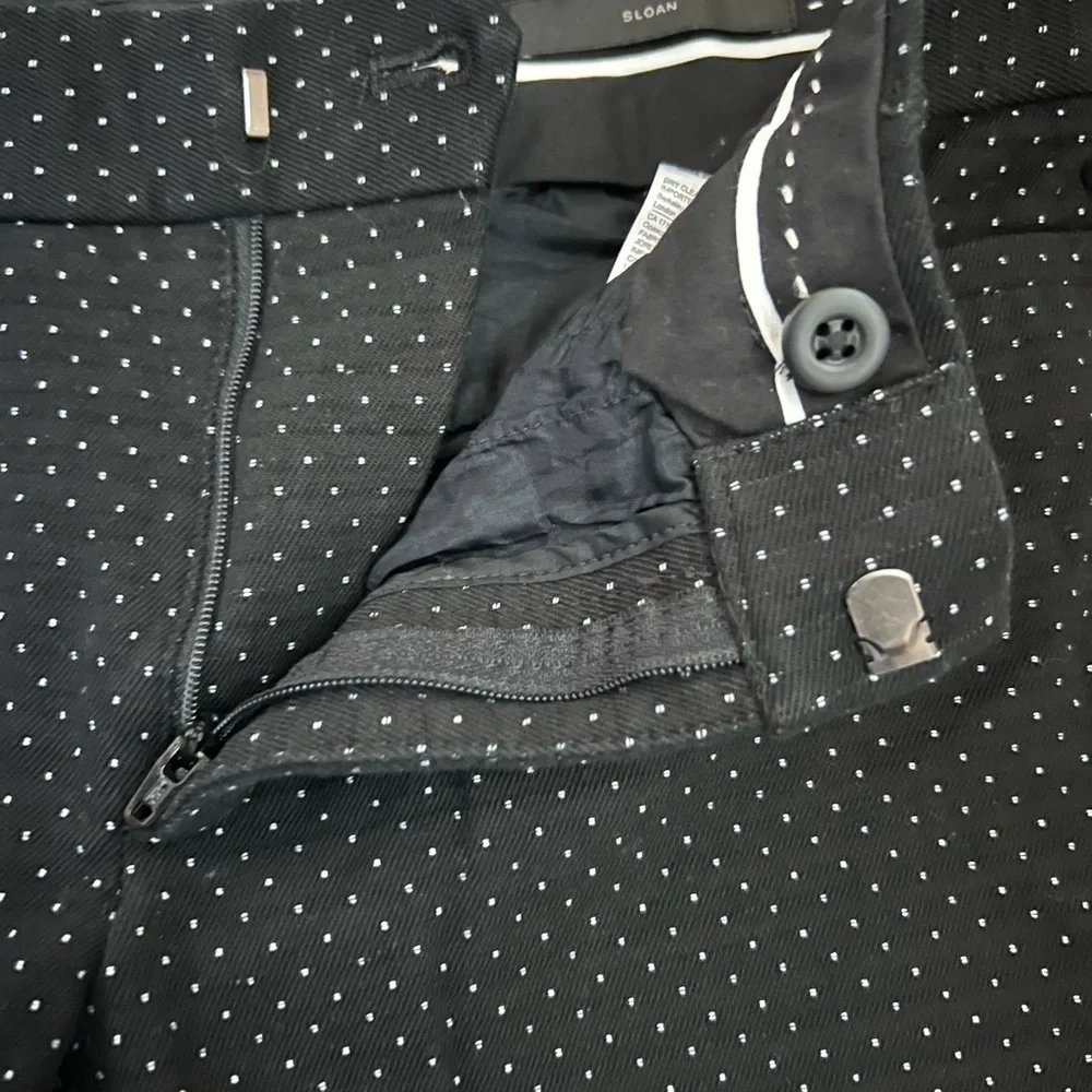 Banana Republic Sloan Ankle Black and white Polka Dot Straight Leg Career Pants - Picture 5 of 15